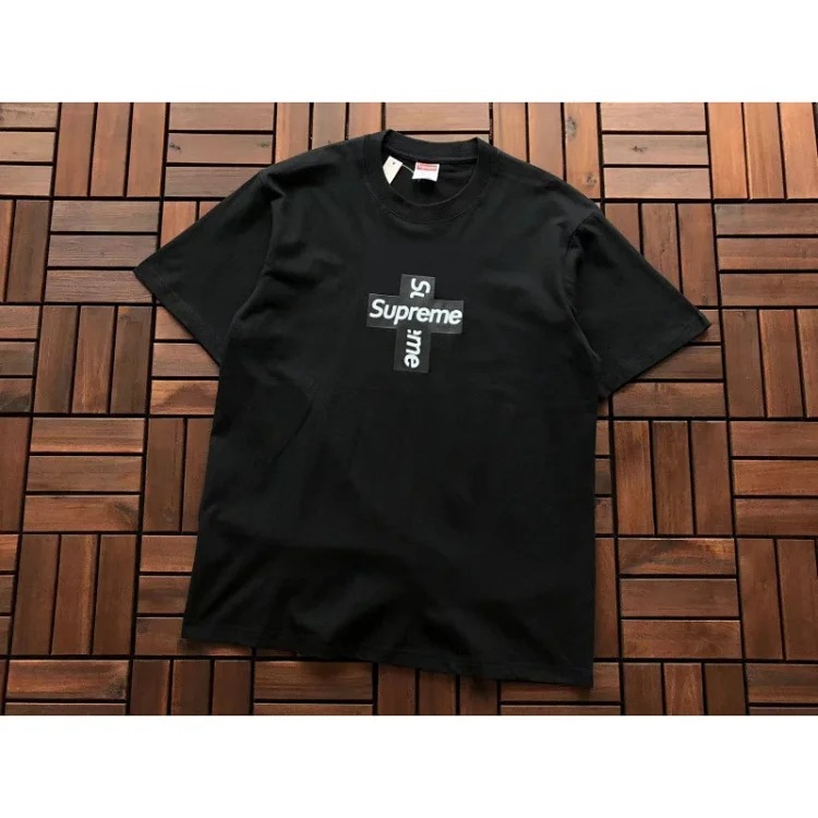 SUP letter print BOX high short-sleeved T-shirt for men and women