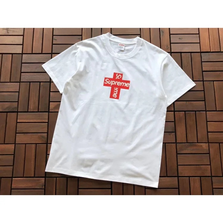 SUP letter print BOX high short-sleeved T-shirt for men and women
