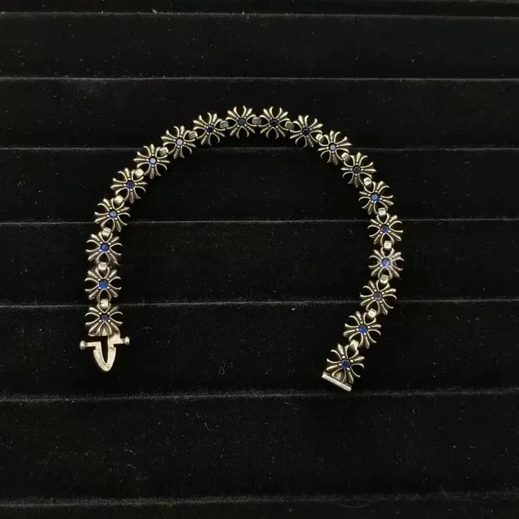 Chrome Hearts CH retro cross diamond bracelet for men and women, trendy couple style
