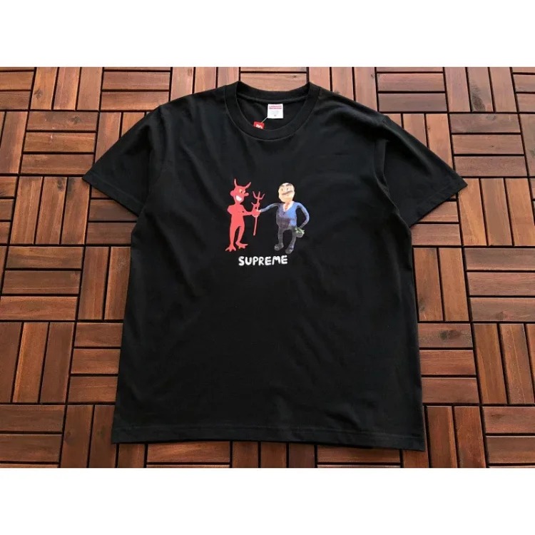 SUP letter print BOX high short-sleeved T-shirt for men and women