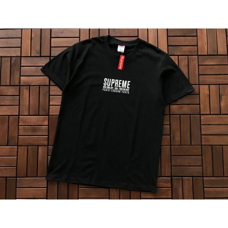 SUP letter print BOX high short-sleeved T-shirt for men and women