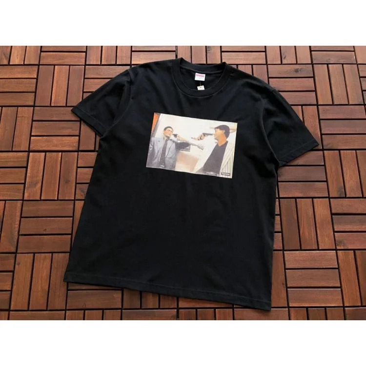 SUP letter print BOX high short-sleeved T-shirt for men and women