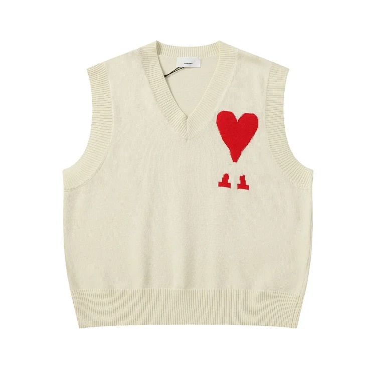 Love embroidered knitted sweater casual loose and versatile couple style