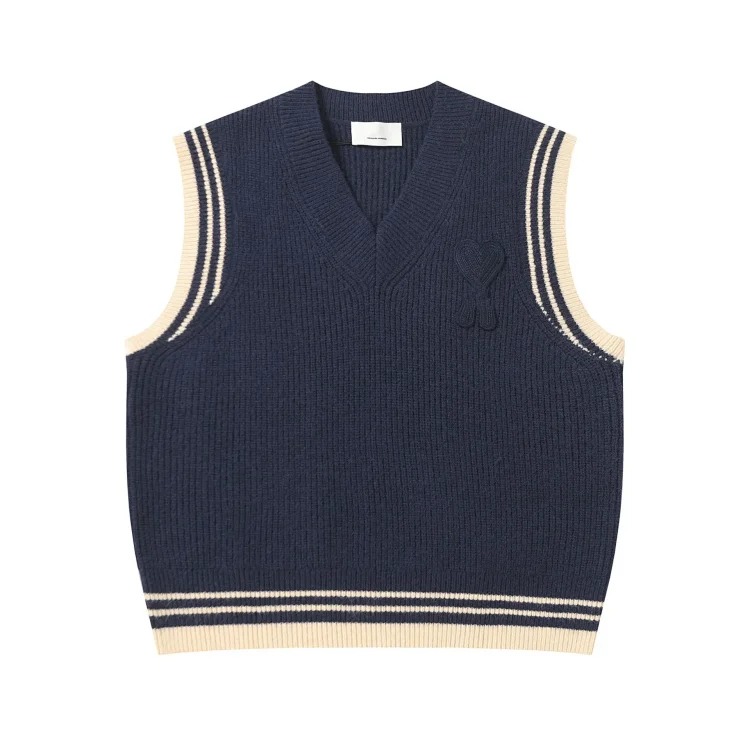 Love embroidered knitted sweater casual loose and versatile couple style
