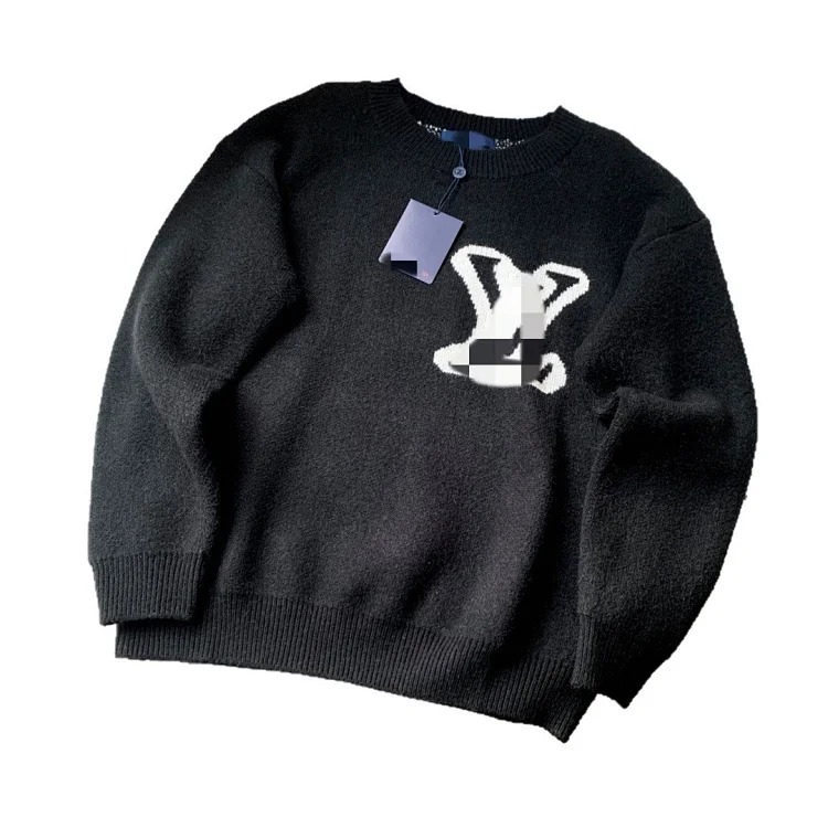 Round neck loose sweater sweater pullover jacquard letters same style for men and women