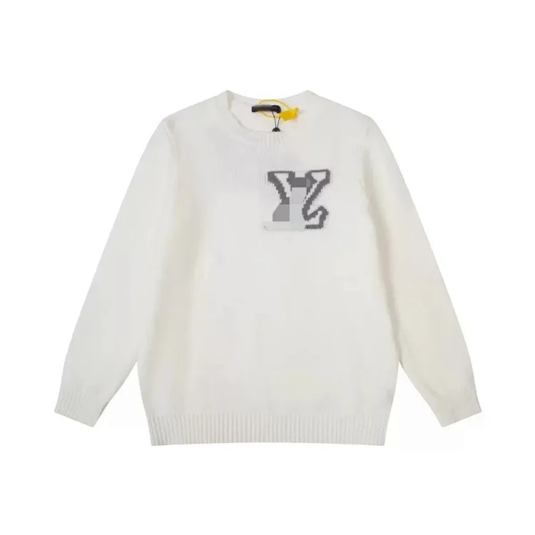 Round neck loose sweater sweater pullover jacquard letters same style for men and women