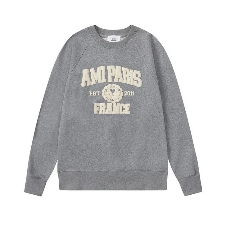 Letter love foam printed hooded sweatshirt for men and women round neck pullover sweatshirt