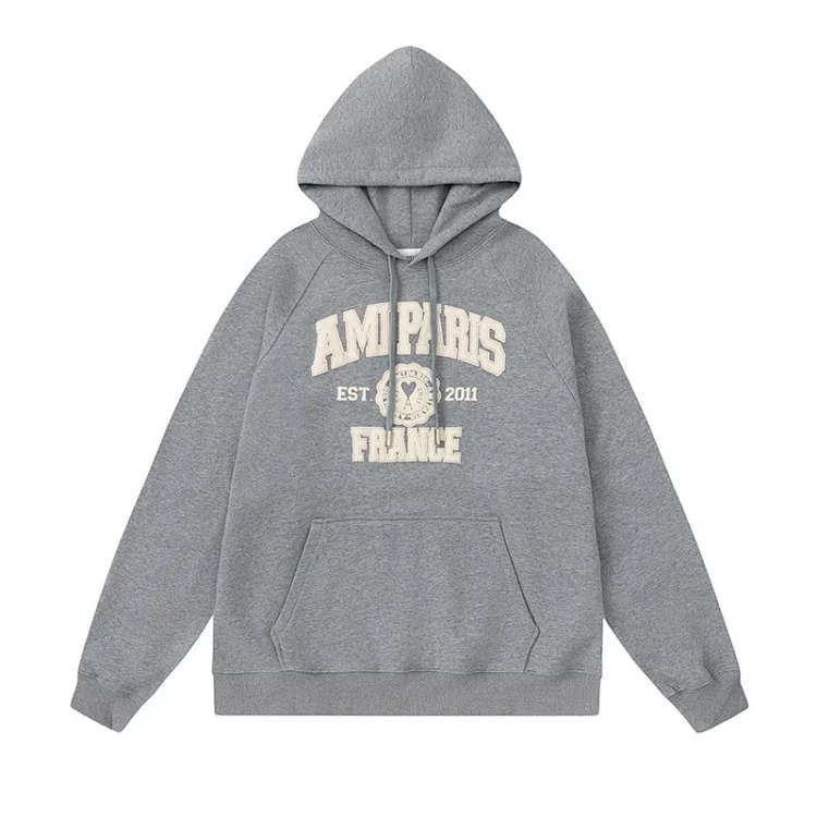 Letter love foam printed hooded sweatshirt for men and women round neck pullover sweatshirt