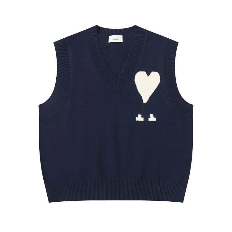 Love embroidered knitted sweater casual loose and versatile couple style