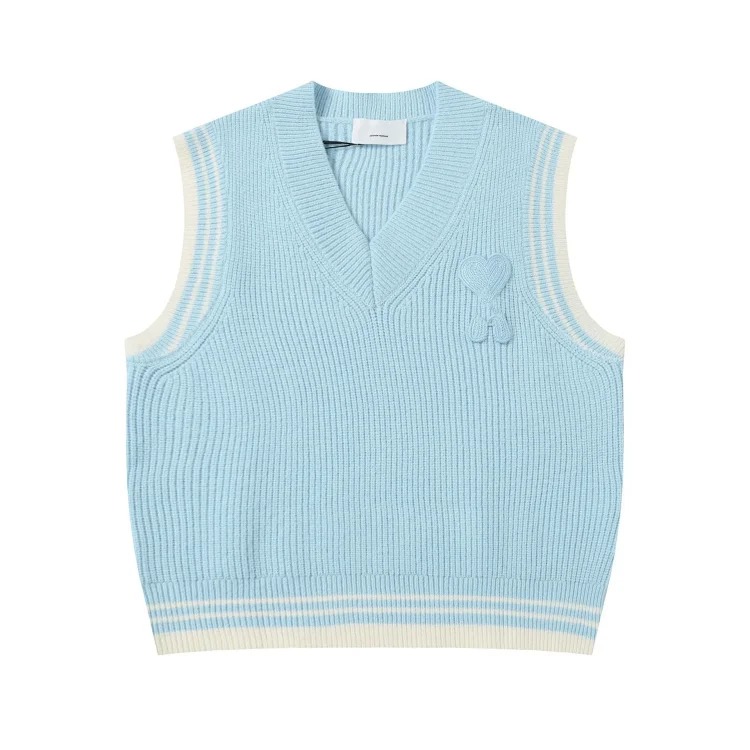 Love embroidered knitted sweater casual loose and versatile couple style