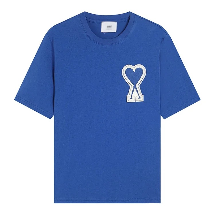 Summer short-sleeved T-shirt embroidered small love pure cotton loose