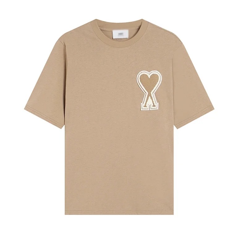 Summer short-sleeved T-shirt embroidered small love pure cotton loose