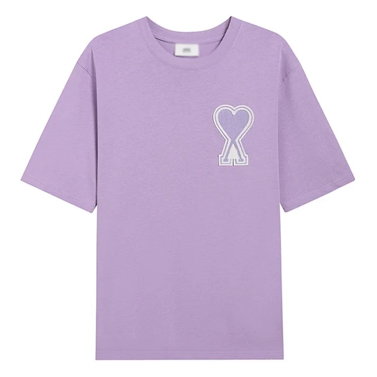 Summer short-sleeved T-shirt embroidered small love pure cotton loose
