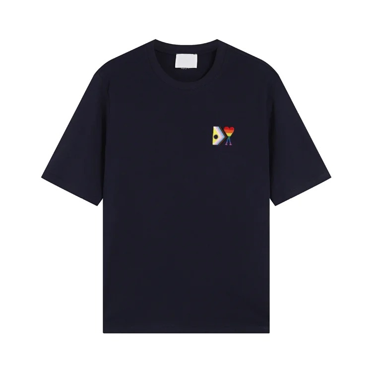 Summer short-sleeved T-shirt embroidered small love pure cotton loose