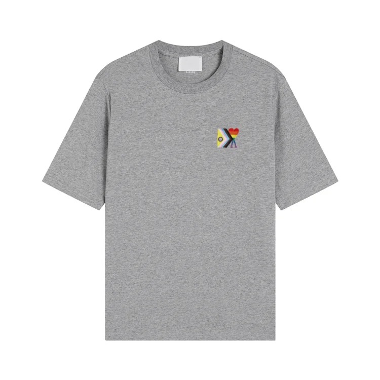 Summer short-sleeved T-shirt embroidered small love pure cotton loose
