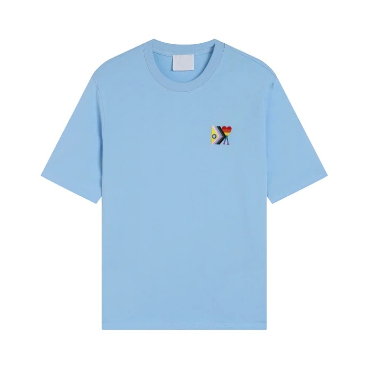 Summer short-sleeved T-shirt embroidered small love pure cotton loose
