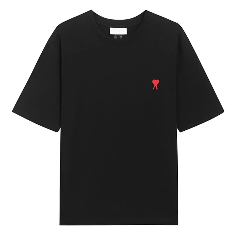 Summer short-sleeved T-shirt embroidered small love pure cotton loose