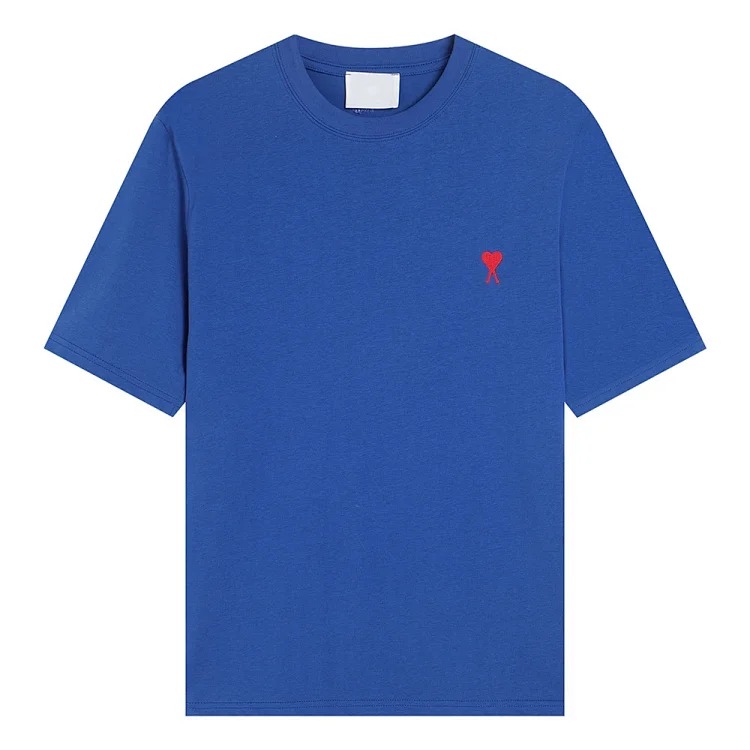 Summer short-sleeved T-shirt embroidered small love pure cotton loose