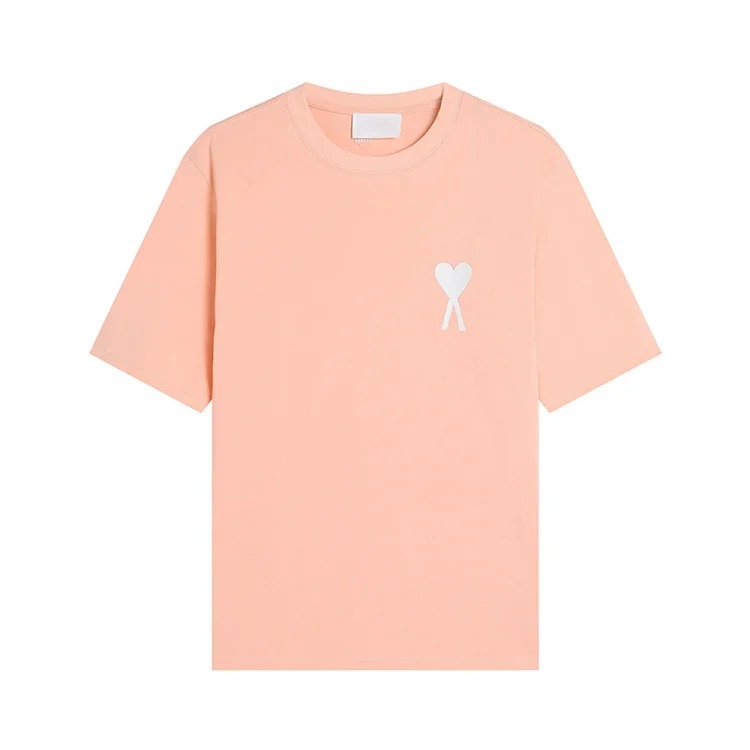 Summer short-sleeved T-shirt embroidered small love pure cotton loose