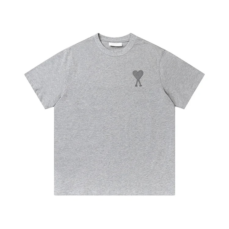 Summer short-sleeved T-shirt embroidered small love pure cotton loose