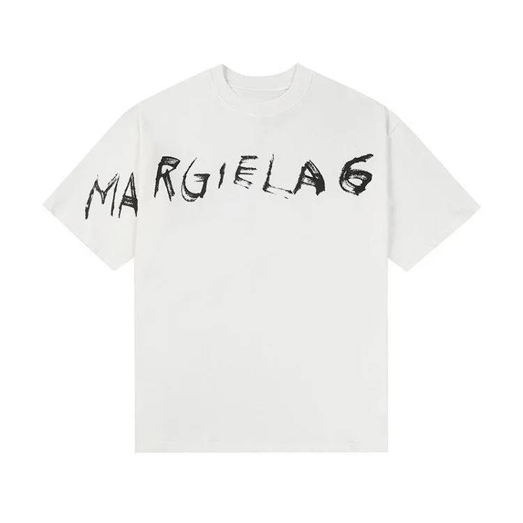 Majia letter embroidery printed short-sleeved T-shirt high street trendy brand for men and women