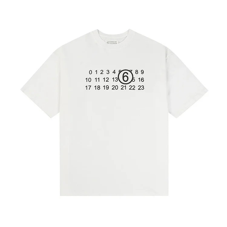 Majia letter embroidery printed short-sleeved T-shirt high street trendy brand for men and women
