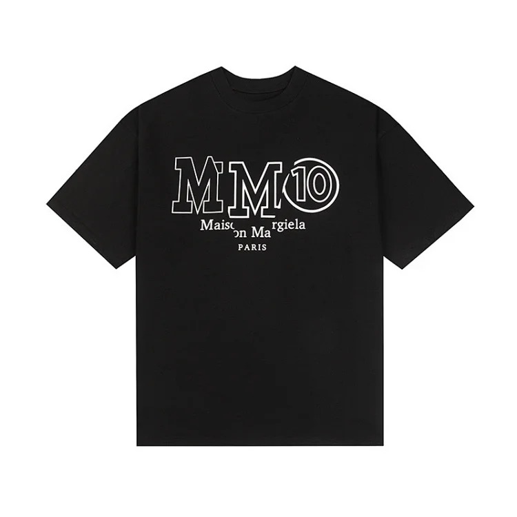 Majia letter embroidery printed short-sleeved T-shirt high street trendy brand for men and women