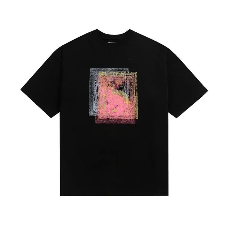 Majia letter embroidery printed short-sleeved T-shirt high street trendy brand for men and women