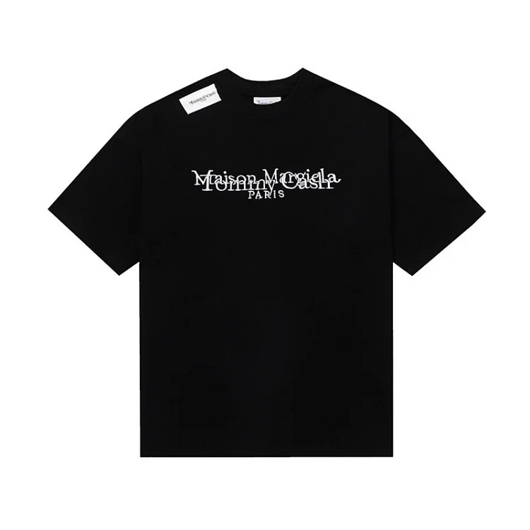 Majia letter embroidery printed short-sleeved T-shirt high street trendy brand for men and women