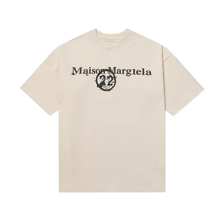 Majia letter embroidery printed short-sleeved T-shirt high street trendy brand for men and women