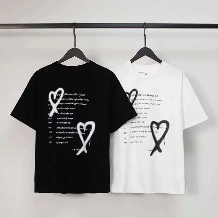 Majia letter embroidery printed short-sleeved T-shirt high street trendy brand for men and women