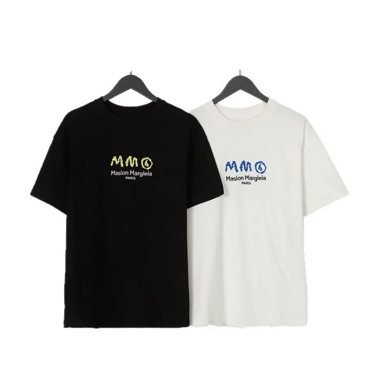 Majia letter embroidery printed short-sleeved T-shirt high street trendy brand for men and women