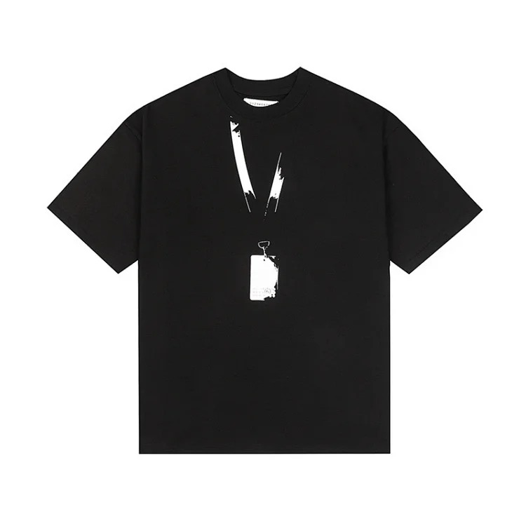 Majia letter embroidery printed short-sleeved T-shirt high street trendy brand for men and women