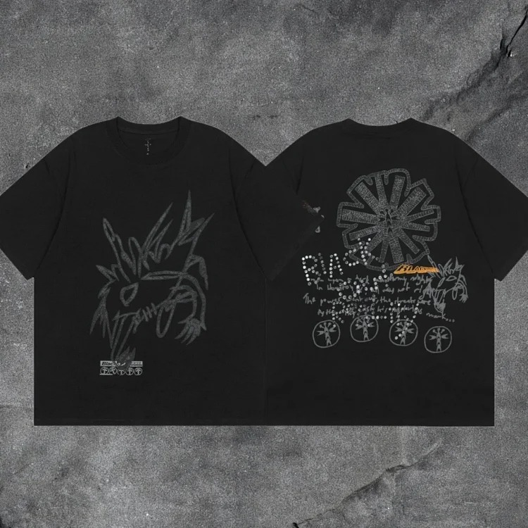 Travis scott short-sleeved Utopia TS co-branded utopia limited American high street T-shirt