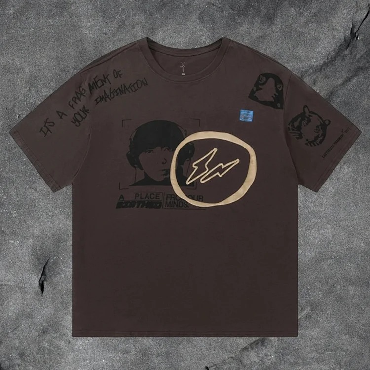 Travis scott short-sleeved Utopia TS co-branded utopia limited American high street T-shirt