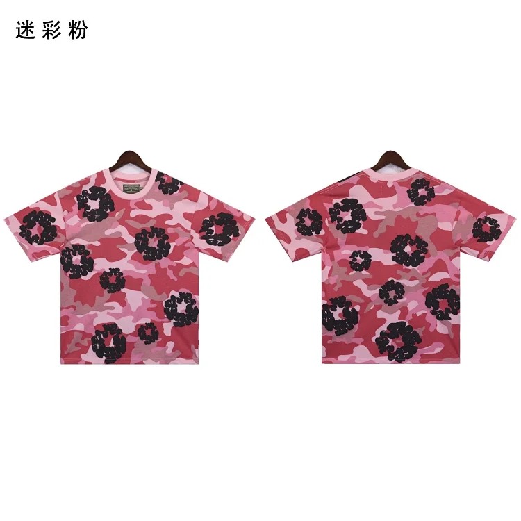 Camouflage foam print casual loose short-sleeved T-shirt shorts