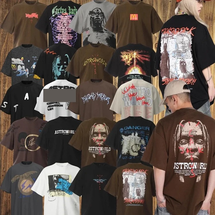 TRAVIS SCOTT American street short-sleeved 24ss new album peripheral VINTAGE niche trendy brand retro T-shirt