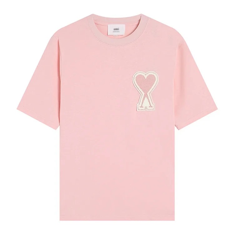 Summer short-sleeved T-shirt embroidered small love pure cotton loose