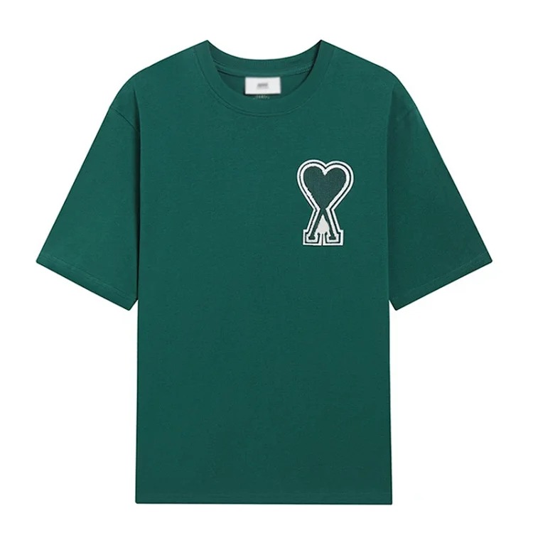 Summer short-sleeved T-shirt embroidered small love pure cotton loose