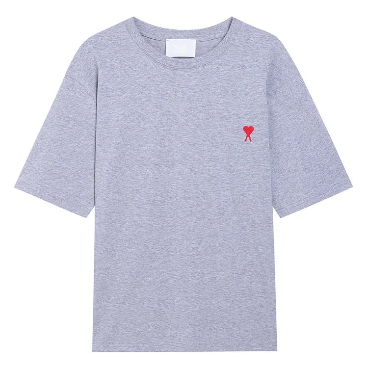 Summer short-sleeved T-shirt embroidered small love pure cotton loose