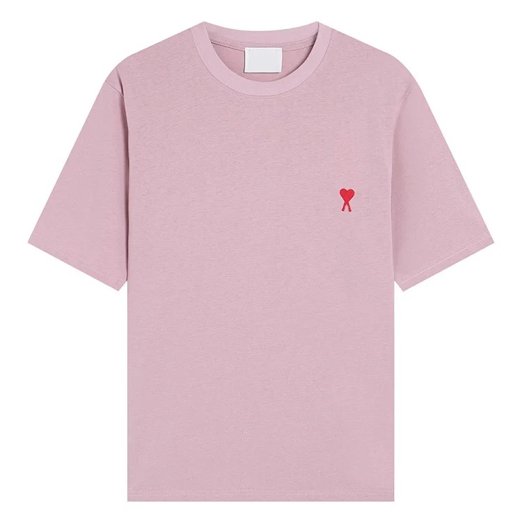 Summer short-sleeved T-shirt embroidered small love pure cotton loose