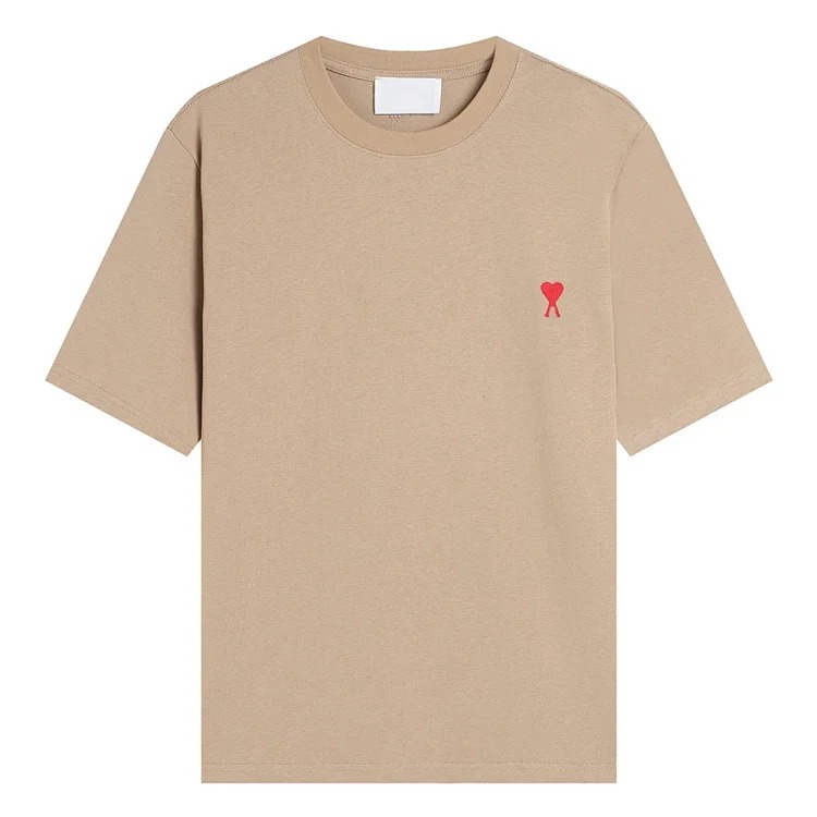 Summer short-sleeved T-shirt embroidered small love pure cotton loose