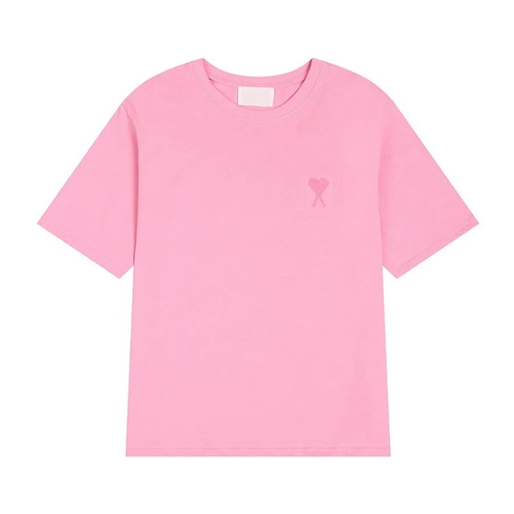 Summer short-sleeved T-shirt embroidered small love pure cotton loose
