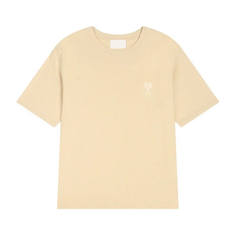 Summer short-sleeved T-shirt embroidered small love pure cotton loose