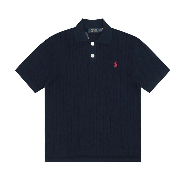 Louis Vuitton Horse label POLO lapel knitted short-sleeved small twist lapel T-shirt
