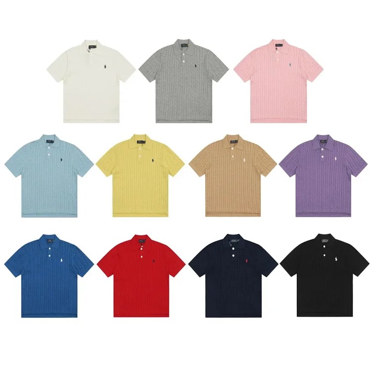 Louis Vuitton Horse label POLO lapel knitted short-sleeved small twist lapel T-shirt