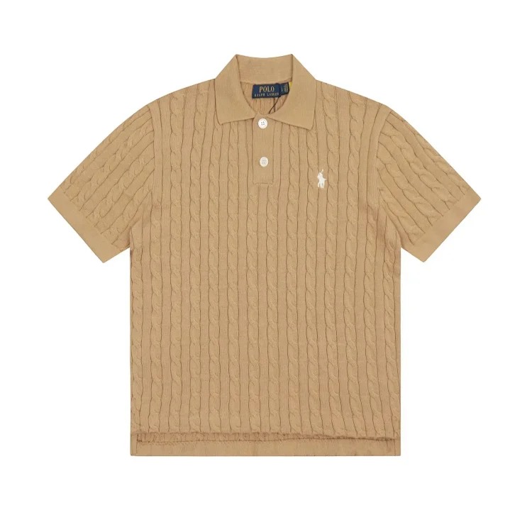 Louis Vuitton Horse label POLO lapel knitted short-sleeved small twist lapel T-shirt