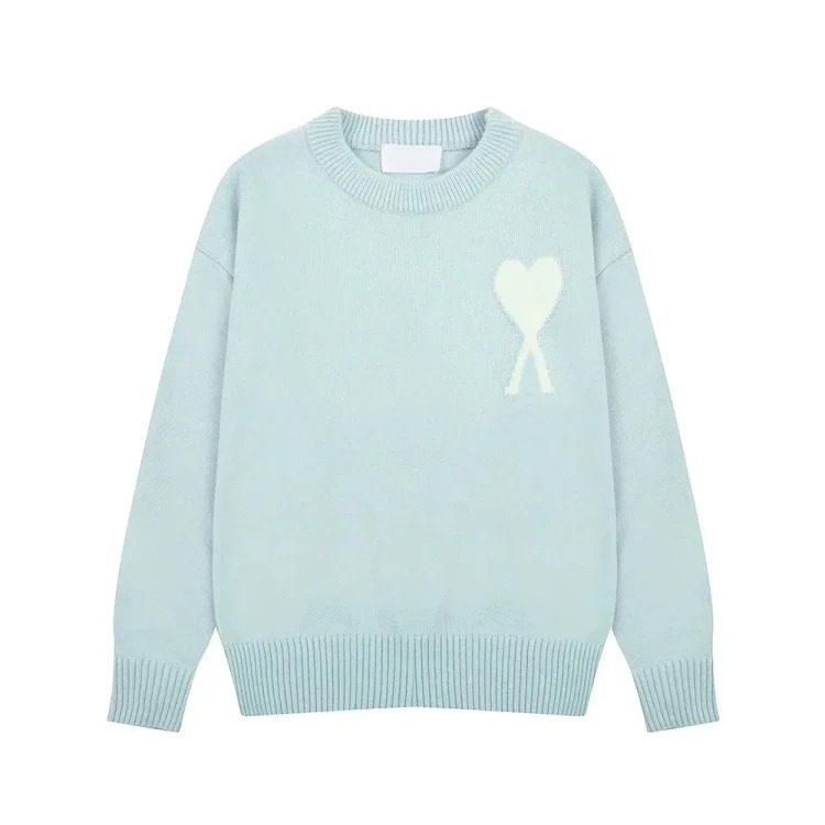 Love jacquard knitted long-sleeved sweater for men and women