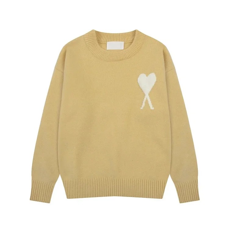 Love jacquard knitted long-sleeved sweater for men and women