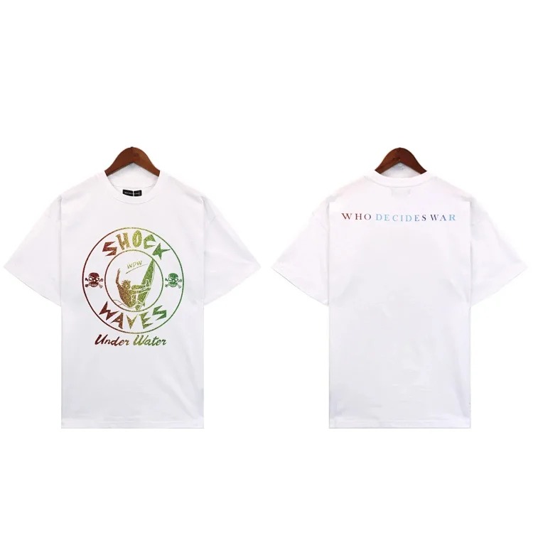Washed printed loose men's short-sleeved t-shirt American top